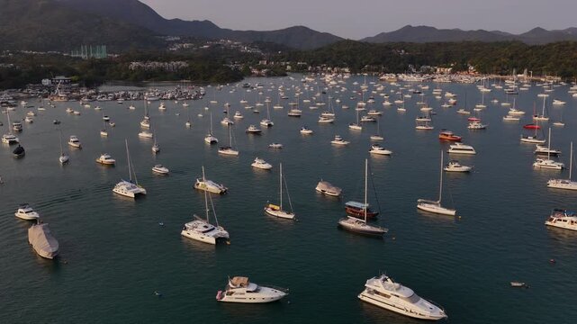 Aerial view of Hebe Haven and Pak Sha Wan, Sai Kung Peninsula, Hong Kong