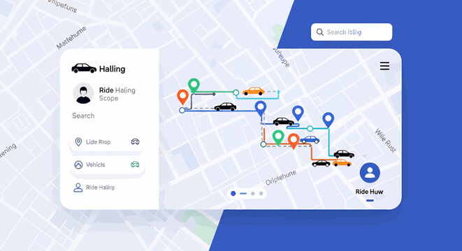 Ride Hailing App Map View.