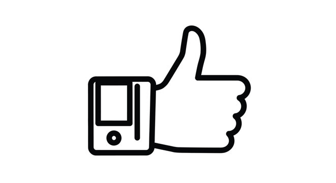 Vector graphic illustration of a thumbs up sign with a floppy disk design element