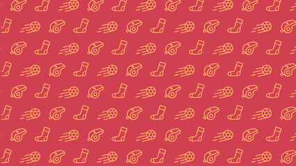 Naklejka premium Soccer doodle vector pattern design