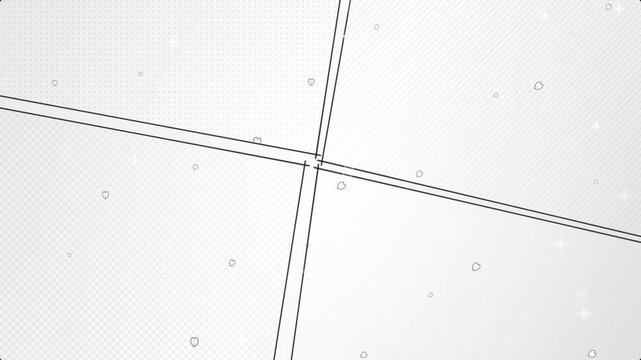 Dreamy Monochrome Shojo Manga Comic Panels with Falling Cherry Blossoms and Screentones Animation