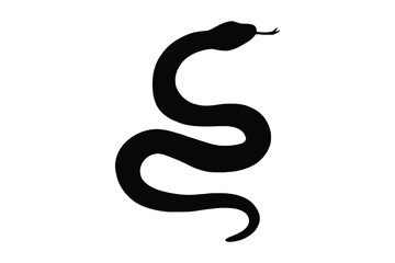 Fototapeta premium Snake silhouette vector, Curved snake black silhouette, Snake icon