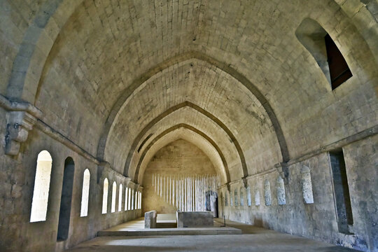 La Roque d'Antheron: interni dell'Abbazia di Silvacane, Luberon, Provenza, Francia
