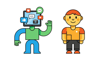 Fototapeta premium Digital Presence vs