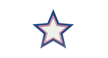 Obraz premium Three-Layered Star with Blue and Pink Edges