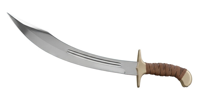 Curved Scimitar Sword with Wrapped Handle