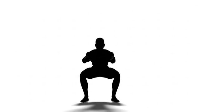 silhouette of a person performing squats video
