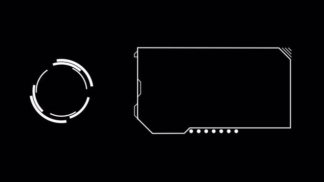 Futuristic HUD YouTube End Screen with Square Panel and Circular Frame, Transparent Background, Subscribe Button, Thank You for Watching, 4K