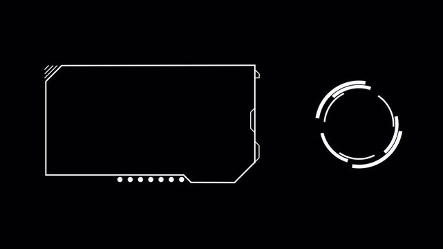 Futuristic HUD YouTube End Screen with Wide Panel Frame and Circular Ring Element, Transparent Background, Subscribe Button, Thank You for Watching, 4K