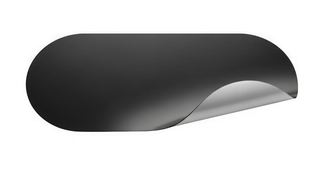 Modern black wireless computer mouse on clean surface isolated on transparent background