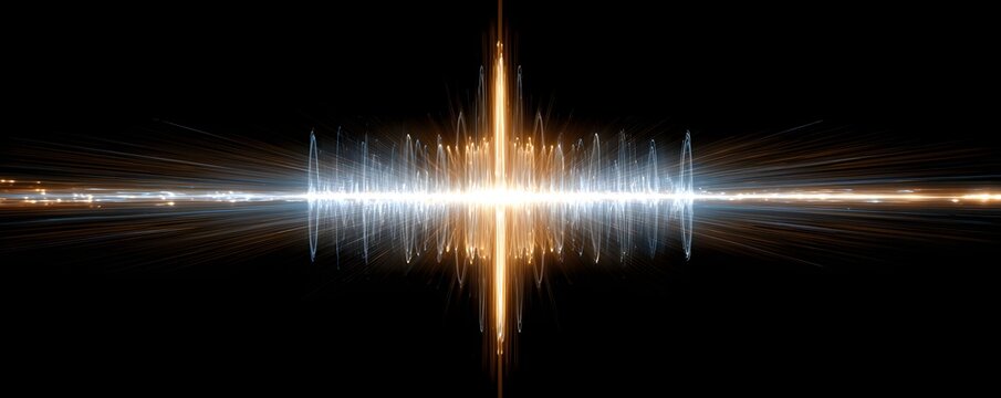 Soundwave interference pattern glowing symmetrically