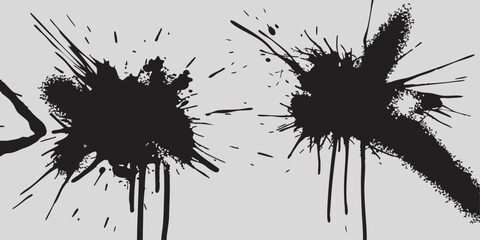 Abstract ink splashes and splatters create dynamic shapes with a striking black silhouette high-quality professional © MdNoor