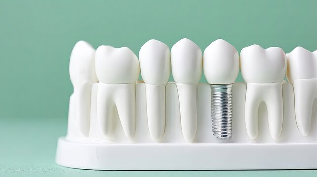 Dental implant model with crown and teeth image