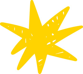 Obraz premium Doodle Hand Drawn Yellow Star Illustration