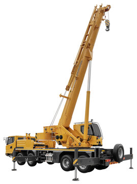 Yellow trailers mobile hydraulic crane