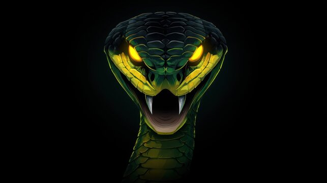 Venomous snake head closeup
