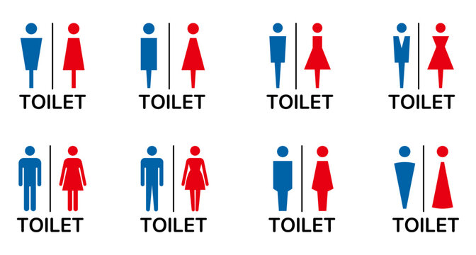 トイレマーク・ピクトグラムの男女アイコンカラー
