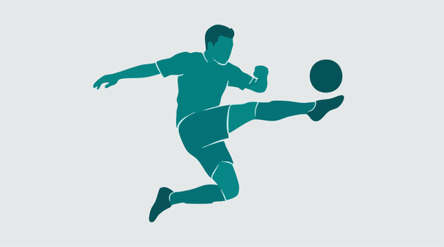 Dynamic vector illustration of a soccer player kicking the ball