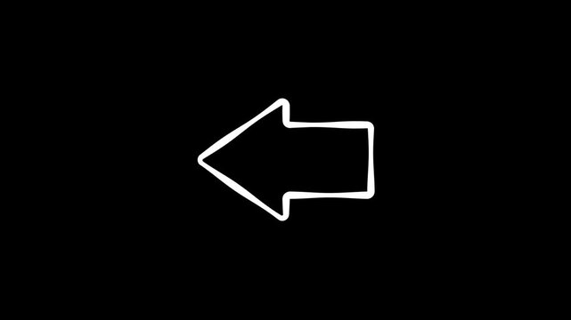 Set of Arrows UP, DOWN, LEFT, RIGHT. Animation of Moving Arrows on transparent background. Full HD. 4K