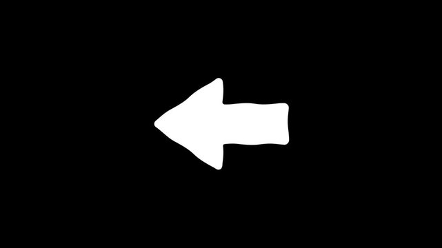 Set of Arrows UP, DOWN, LEFT, RIGHT. Animation of Moving Arrows on transparent background. Full HD. 4K