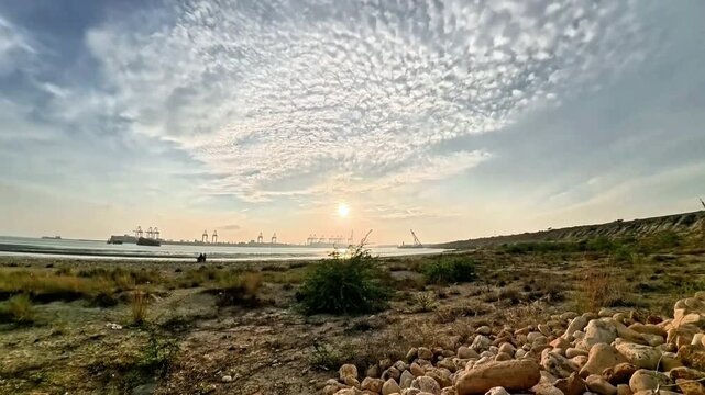 time-lapse of sunset over the field