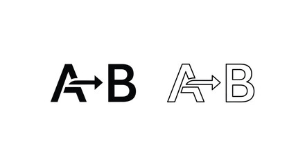Alphabet A to B directional arrows Vector © Sultan