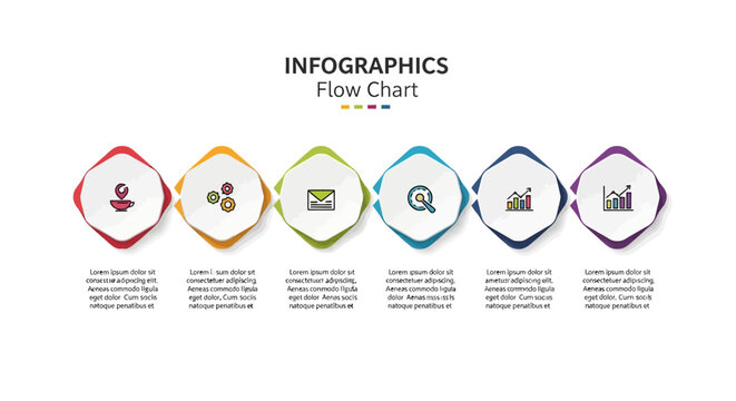 Dynamic infographic flow chart template for business presentations and project planning. Visualizing sequential steps, strategic workflows, and data processes with clarity