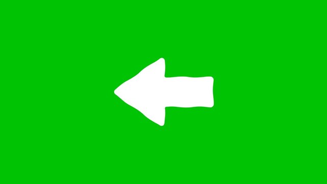 Set of Arrows UP, DOWN, LEFT, RIGHT. Animation of Moving Arrows on green background. Full HD. 4K