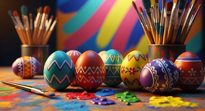 Vibrant easter egg painting a colorful spring celebration and artistic tradition