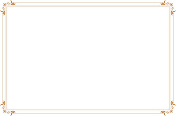 Elements of vintage frames. Gold on white rectangle lines border classic style. Design print for greeting cards, wedding invitations, restaurant menu, royal certificates. Set 1653 © asesidea