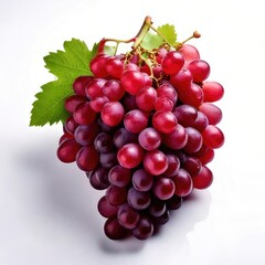 Fototapeta premium A cluster of ripe, red fruit with green leaves