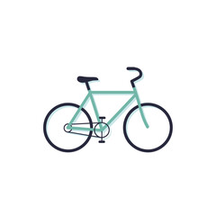 Fototapeta premium Minimalist Teal Bicycle Illustration Isolated on White Background