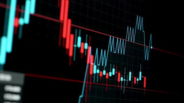 Stock market trading floor with brokers and screens