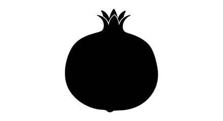 A striking black silhouette of a ripe pomegranate fruit © Mdselim