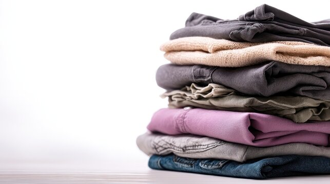 Organized stacked clothes