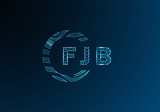 FJB low poly letter logo vector design. FJB lower poly logo design. FJB unique low poly logo design.