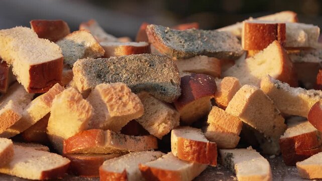 Leftover bread, Stale bread. Fungal Spoilage of Bakery Products