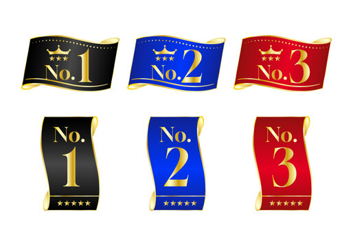 高級感のあるランキングリボンセット（No.1・No.2・No.3／金色・黒・青・赤）