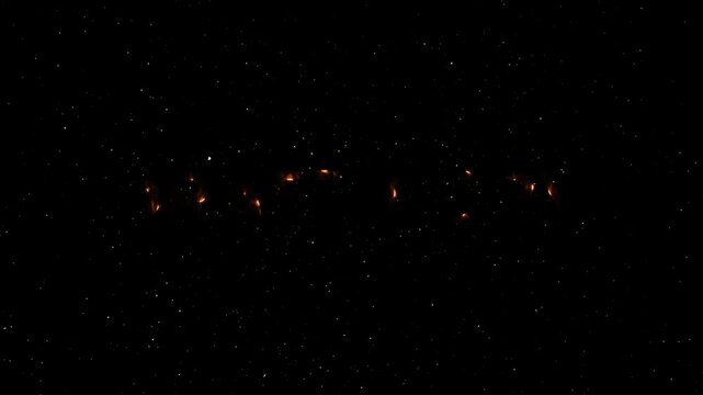 Draft Copy Text Neon Reveal Animation With Fire Effect - Glowing Word