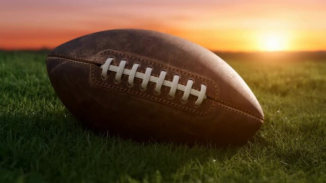 Cinematic Image Capturing Football Match During Sunset With Energetic Environment And Ball Focus