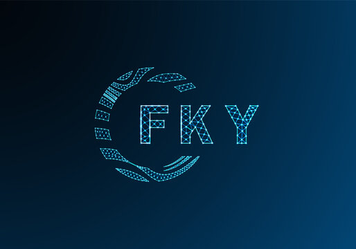 FKY low poly letter logo vector design. FKY lower poly logo design. FKY unique low poly logo design.