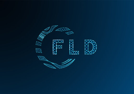 FLD low poly letter logo vector design. FLD lower poly logo design. FLD unique low poly logo design.
