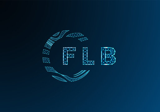 FLB low poly letter logo vector design. FLB lower poly logo design. FLB unique low poly logo design.