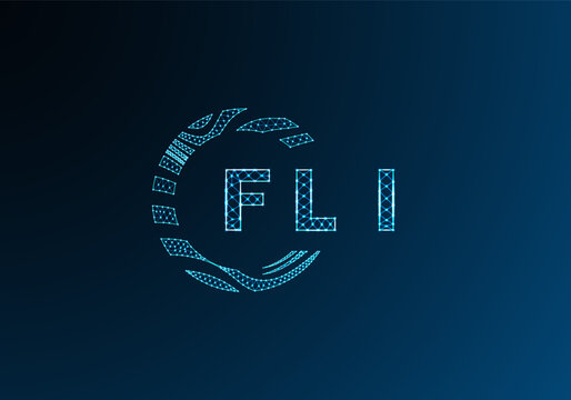 FLI low poly letter logo vector design. FLI lower poly logo design. FLI unique low poly logo design.