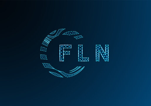 FLN low poly letter logo vector design. FLN lower poly logo design. FLN unique low poly logo design.