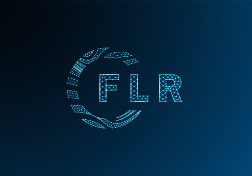 FLR low poly letter logo vector design. FLR lower poly logo design. FLR unique low poly logo design.