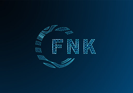 FNK low poly letter logo vector design. FNK lower poly logo design. FNK unique low poly logo design.