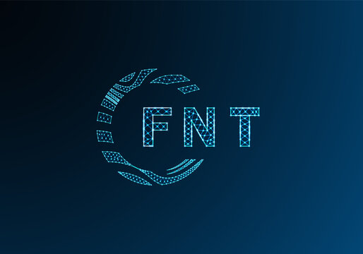 FNT low poly letter logo vector design. FNT lower poly logo design. FNT unique low poly logo design.