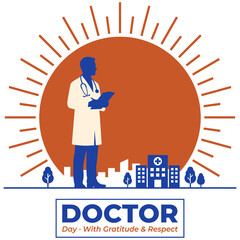 Naklejka premium Celebrating Doctors: Gratitude & Respect Vector Illustration