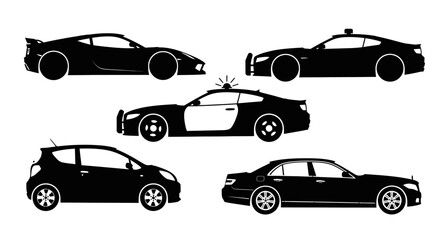 Various car profiles shown in a striking black silhouette © Asia